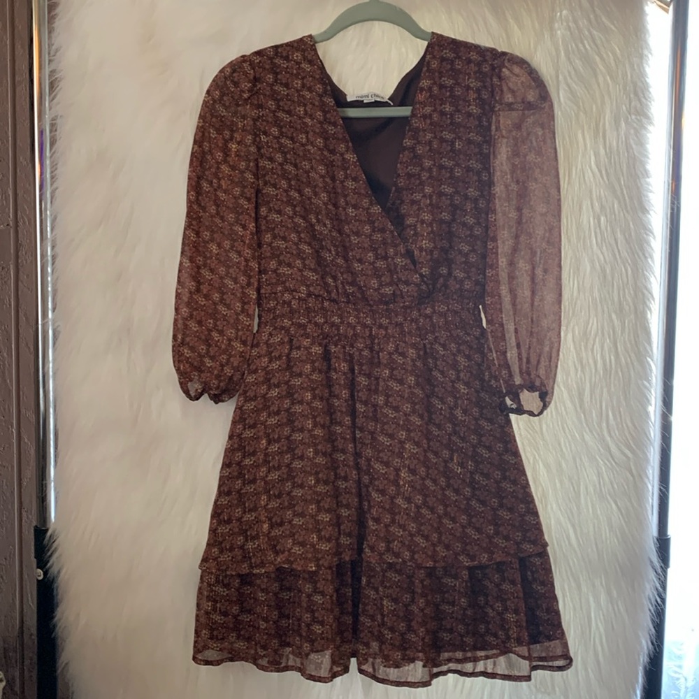 mimi chica Brown Floral dress S
